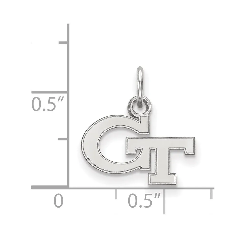 Sterling Silver Rhodium-plated Georgia Institute of Technology G-T Extra Small Pendant