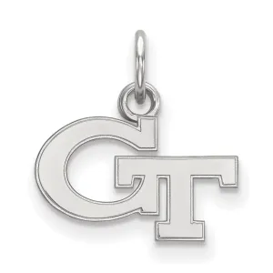 Sterling Silver Rhodium-plated Georgia Institute of Technology G-T Extra Small Pendant