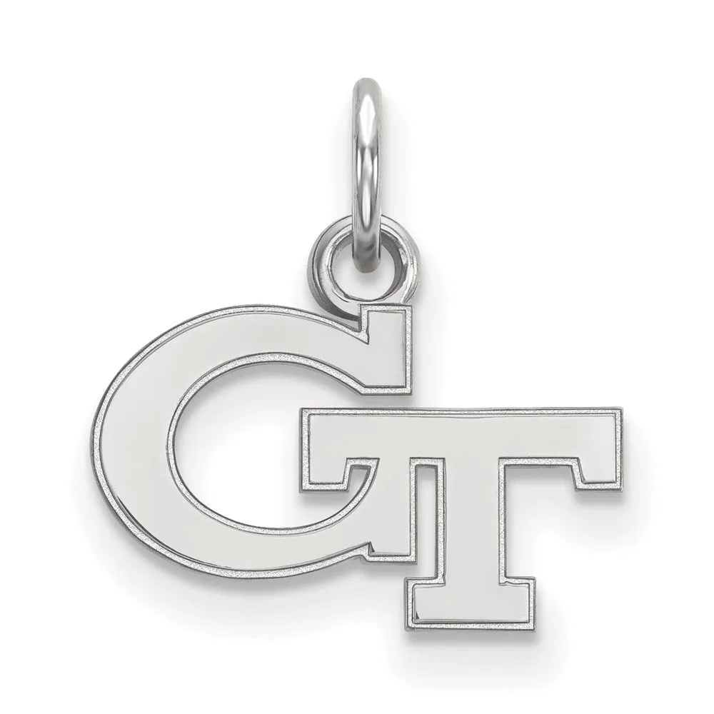 Sterling Silver Rhodium-plated Georgia Institute of Technology G-T Extra Small Pendant