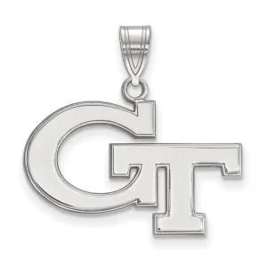 Sterling Silver Rhodium-plated Georgia Institute of Technology G-T Medium Pendant