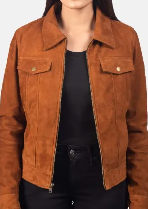 Suede Leather jacket for womens. Fashionable outwear for womens. New womens collection