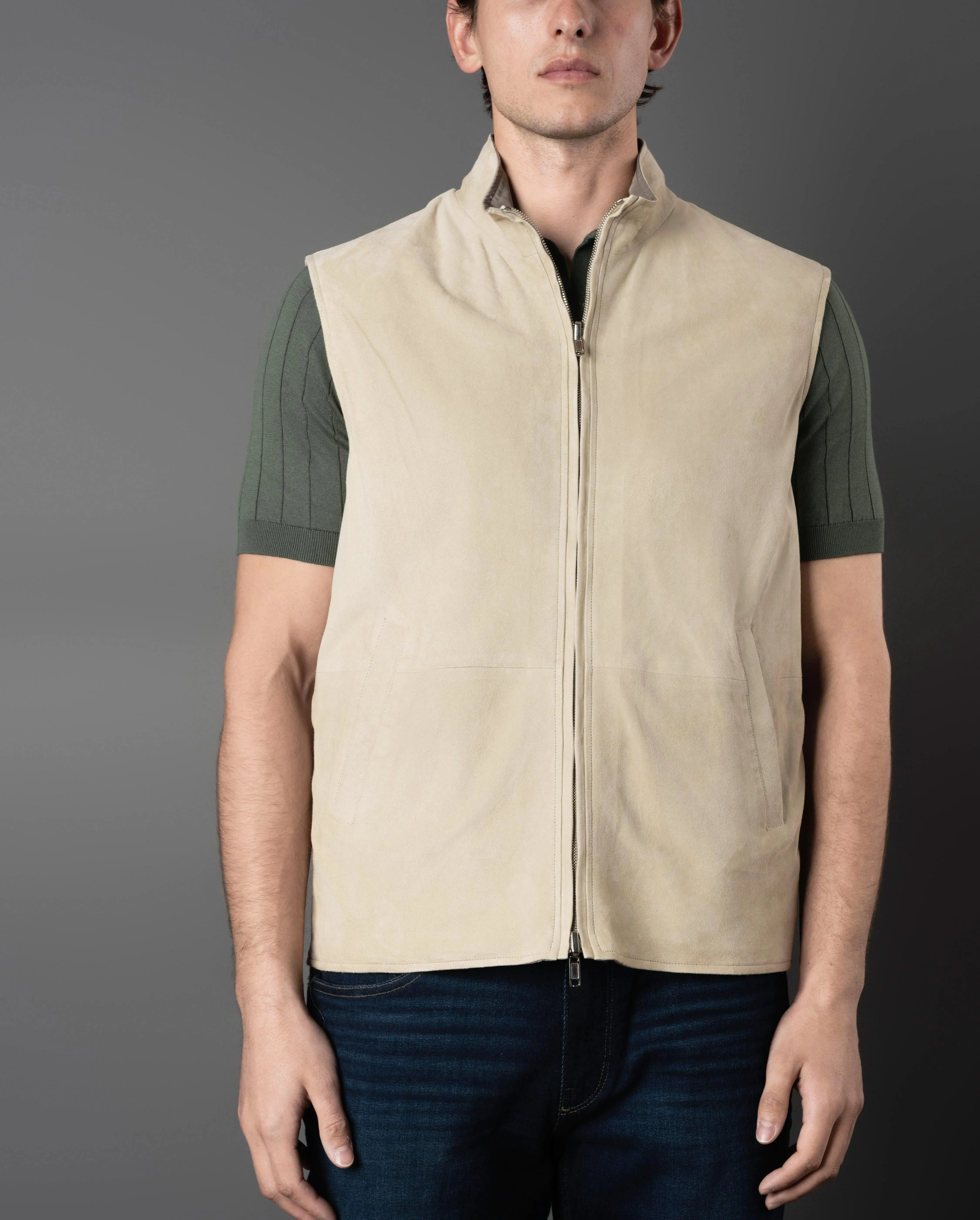Suede Zip Vest
