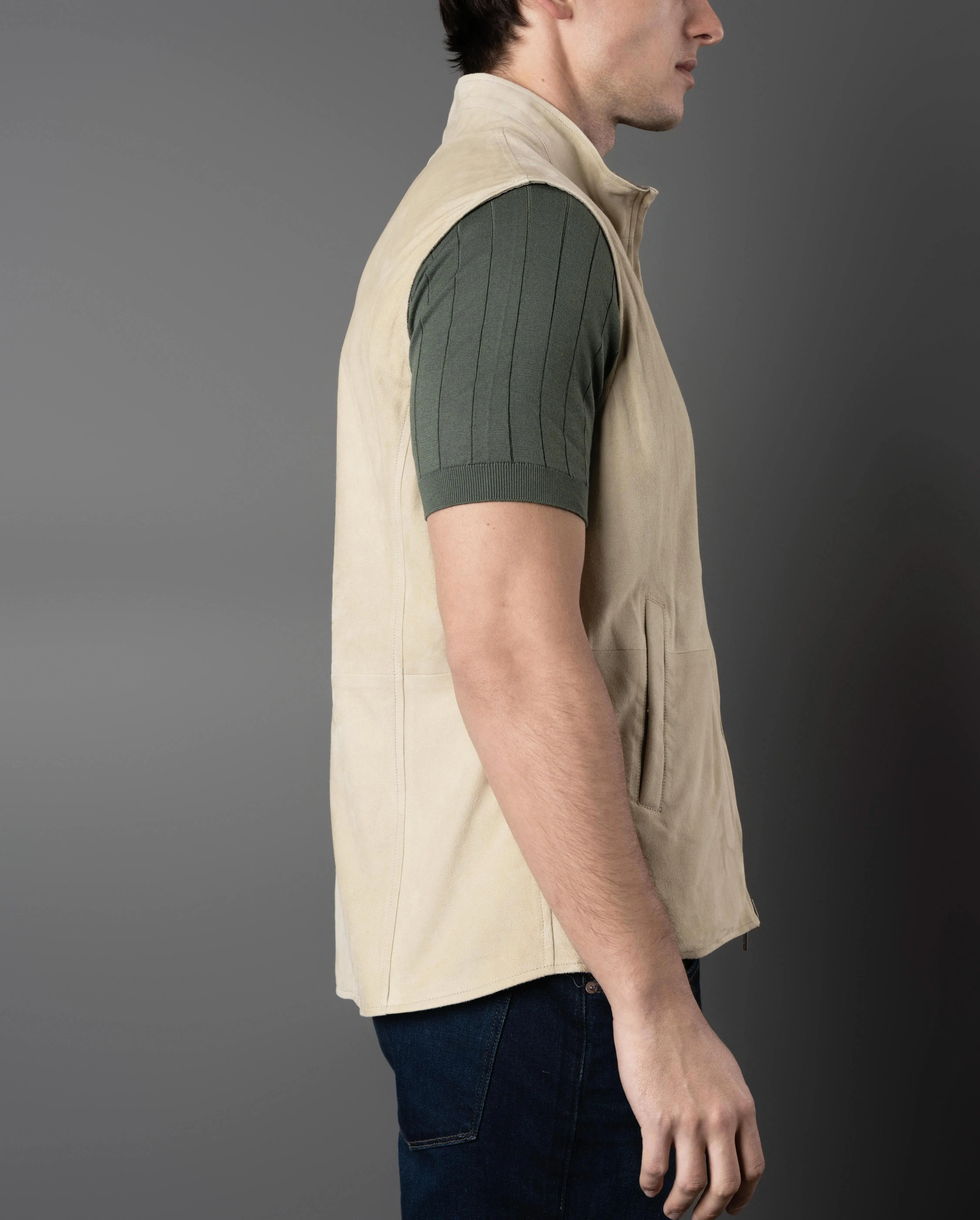 Suede Zip Vest