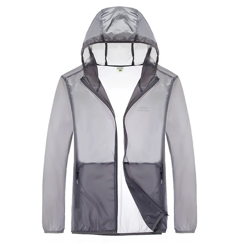 Summer fast dry skin coat hiking outdoor sports skin clothing thin breathable waterproof anti UV couple camping