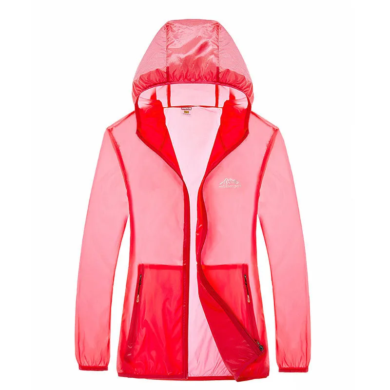 Summer fast dry skin coat hiking outdoor sports skin clothing thin breathable waterproof anti UV couple camping