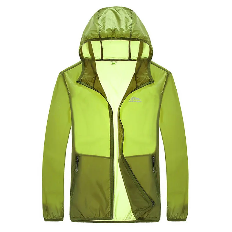 Summer fast dry skin coat hiking outdoor sports skin clothing thin breathable waterproof anti UV couple camping