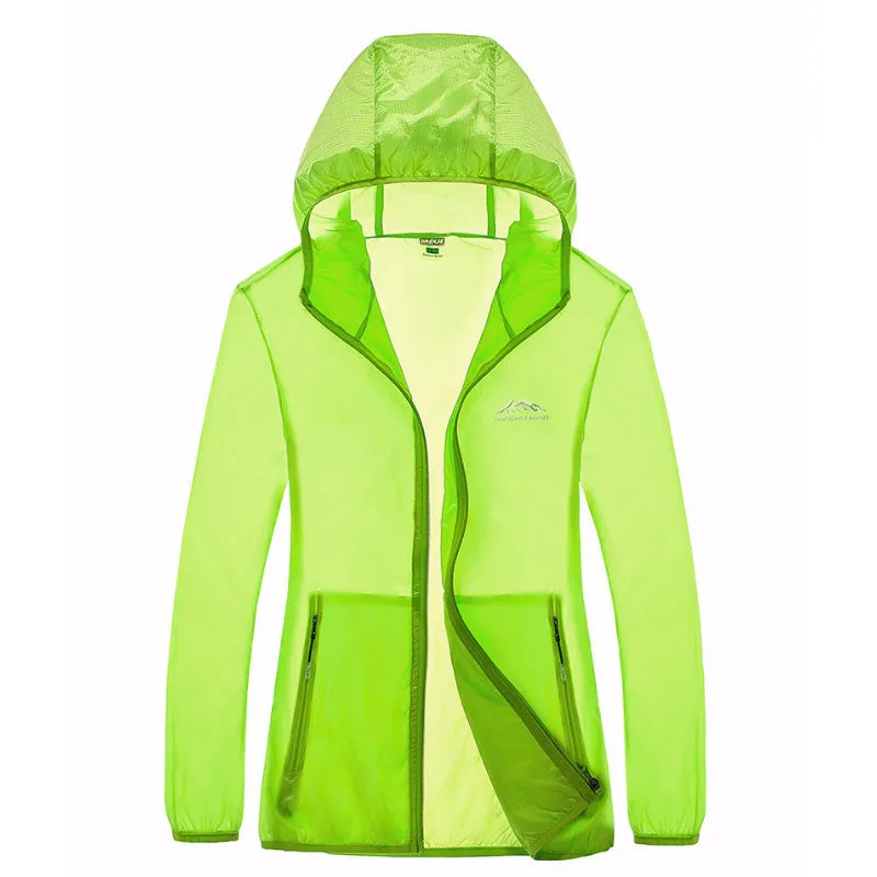 Summer fast dry skin coat hiking outdoor sports skin clothing thin breathable waterproof anti UV couple camping