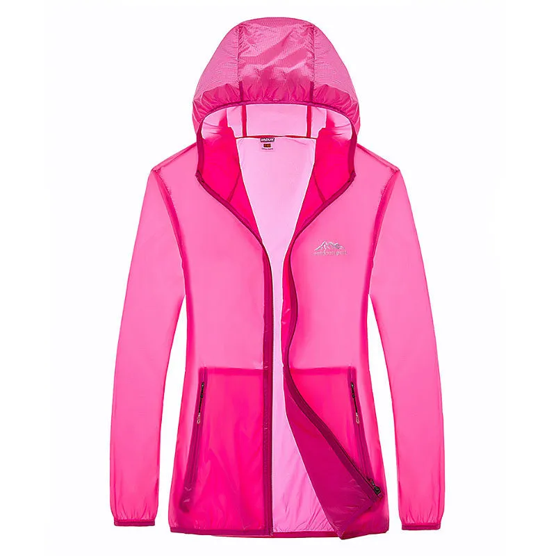 Summer fast dry skin coat hiking outdoor sports skin clothing thin breathable waterproof anti UV couple camping
