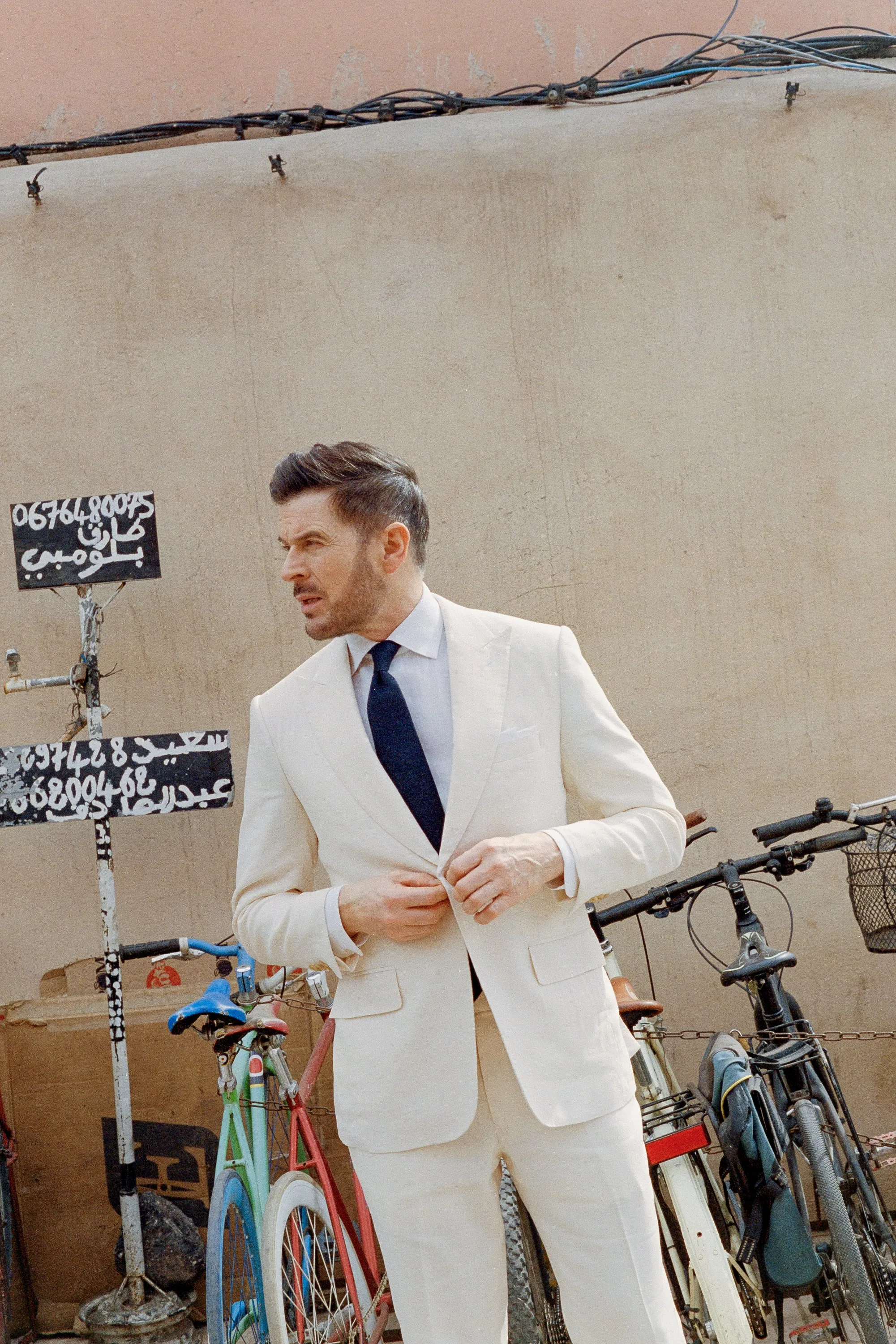 Summer Tie in Navy Pure Linen