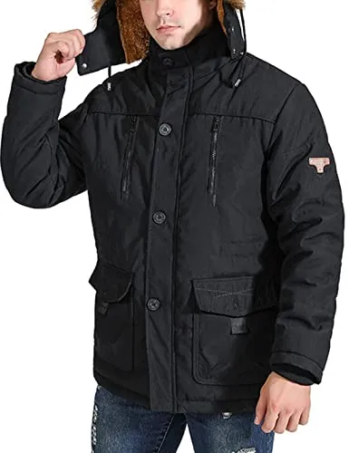 Tanming Winter Ski Parka Jacket, Black