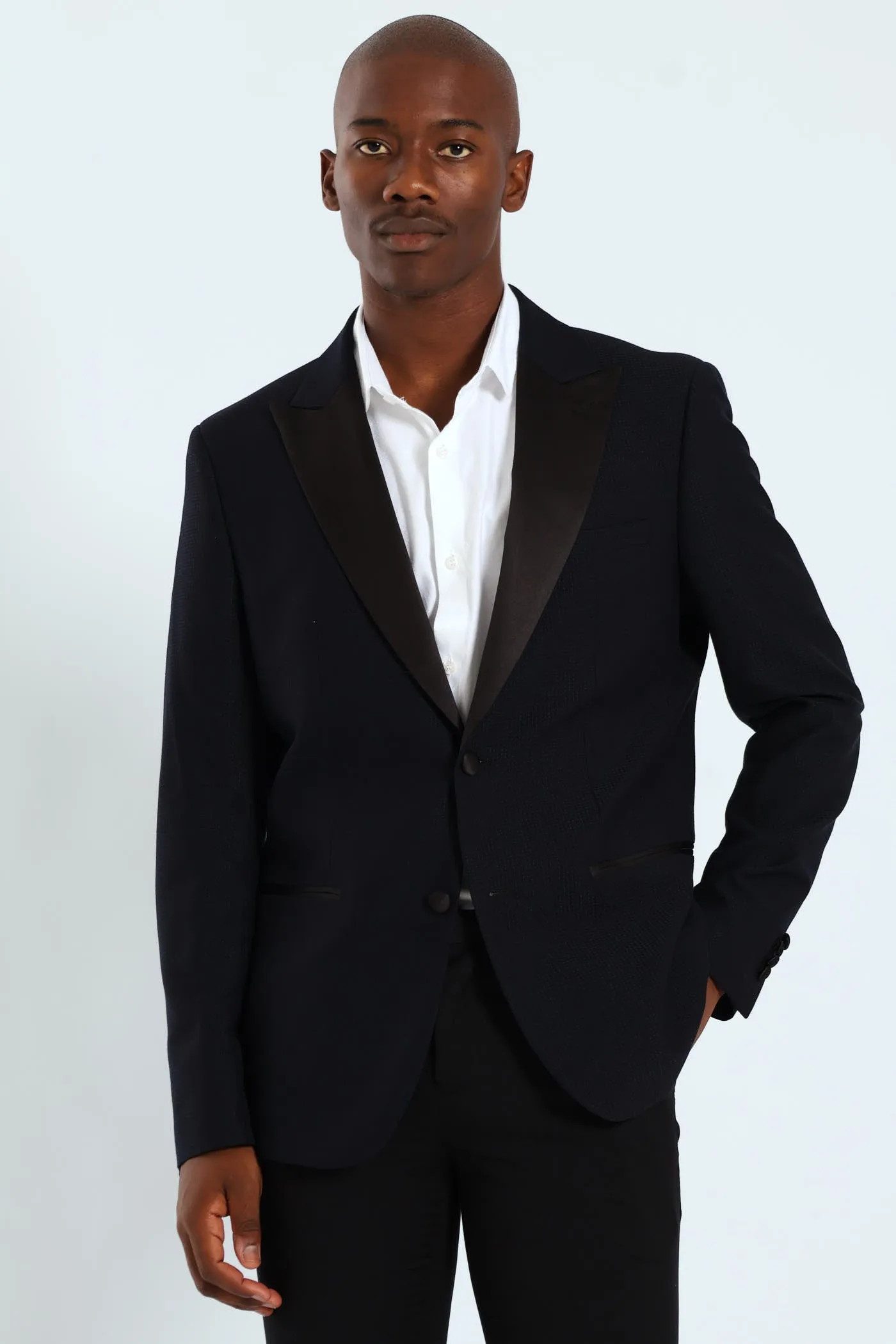 Textured Blazer - Black