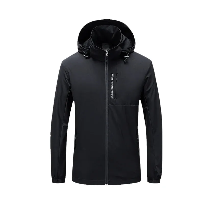 Thin Style Interchange Jacket Leisure Hooded Jackets Man New Detachable Cap Outdoors Windproof waterproof Mountaineering Coat