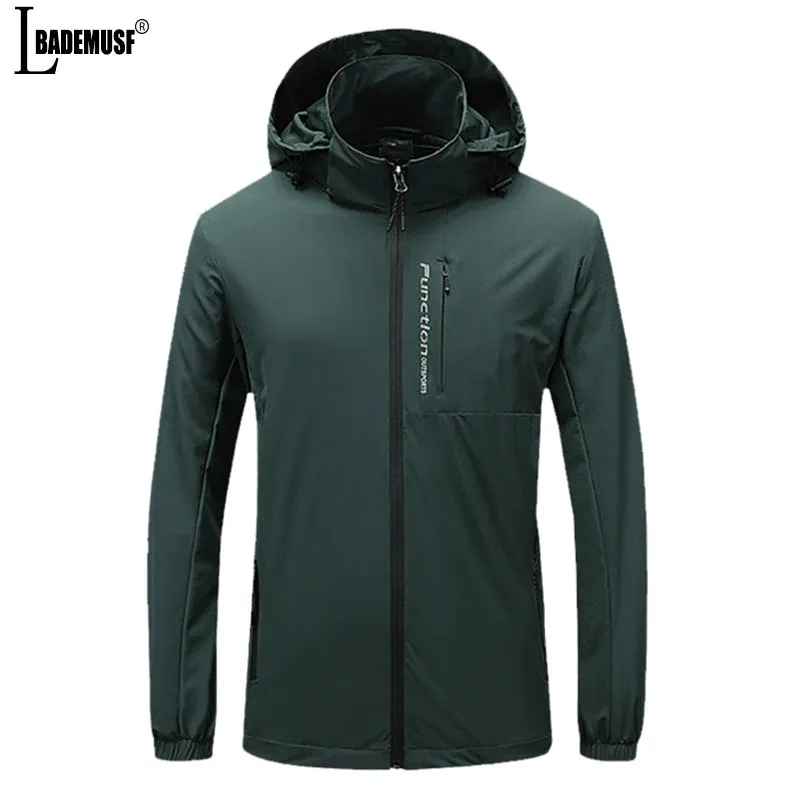 Thin Style Interchange Jacket Leisure Hooded Jackets Man New Detachable Cap Outdoors Windproof waterproof Mountaineering Coat