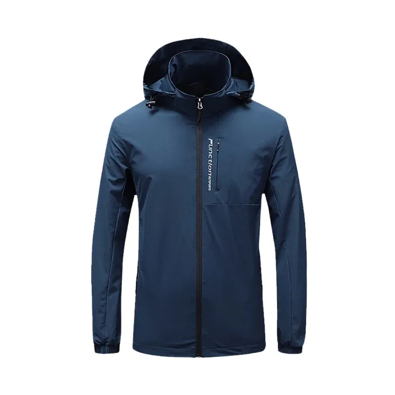 Thin Style Interchange Jacket Leisure Hooded Jackets Man New Detachable Cap Outdoors Windproof waterproof Mountaineering Coat