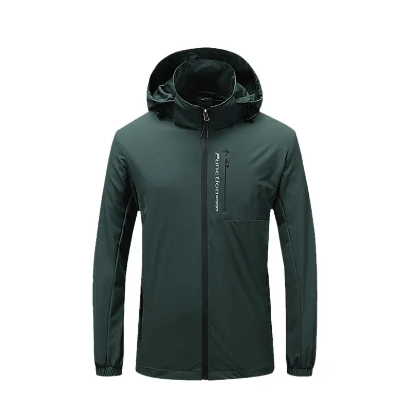 Thin Style Interchange Jacket Leisure Hooded Jackets Man New Detachable Cap Outdoors Windproof waterproof Mountaineering Coat