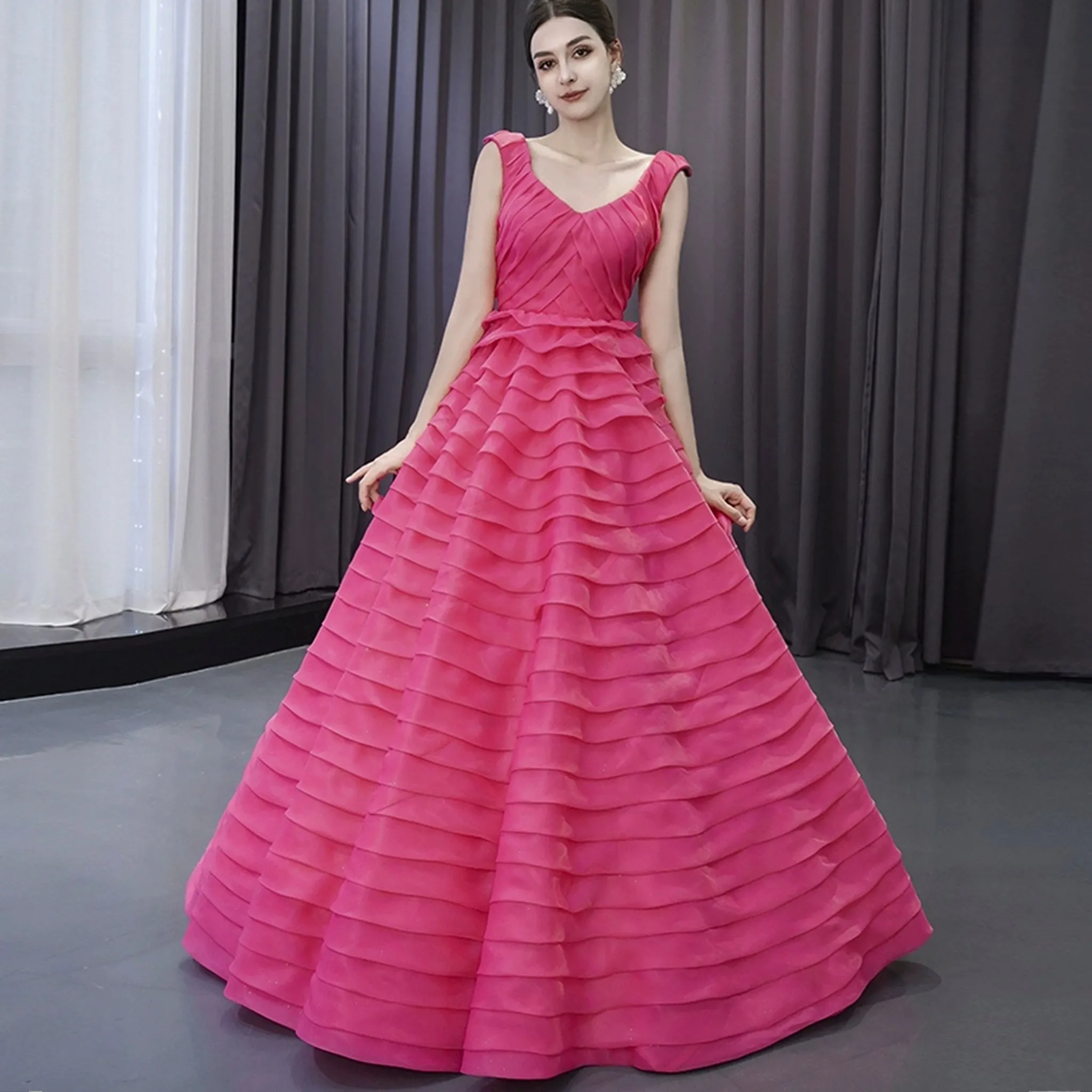 Tiered Ball Gown Detachable Bolero Wedding Dress Formal Gown