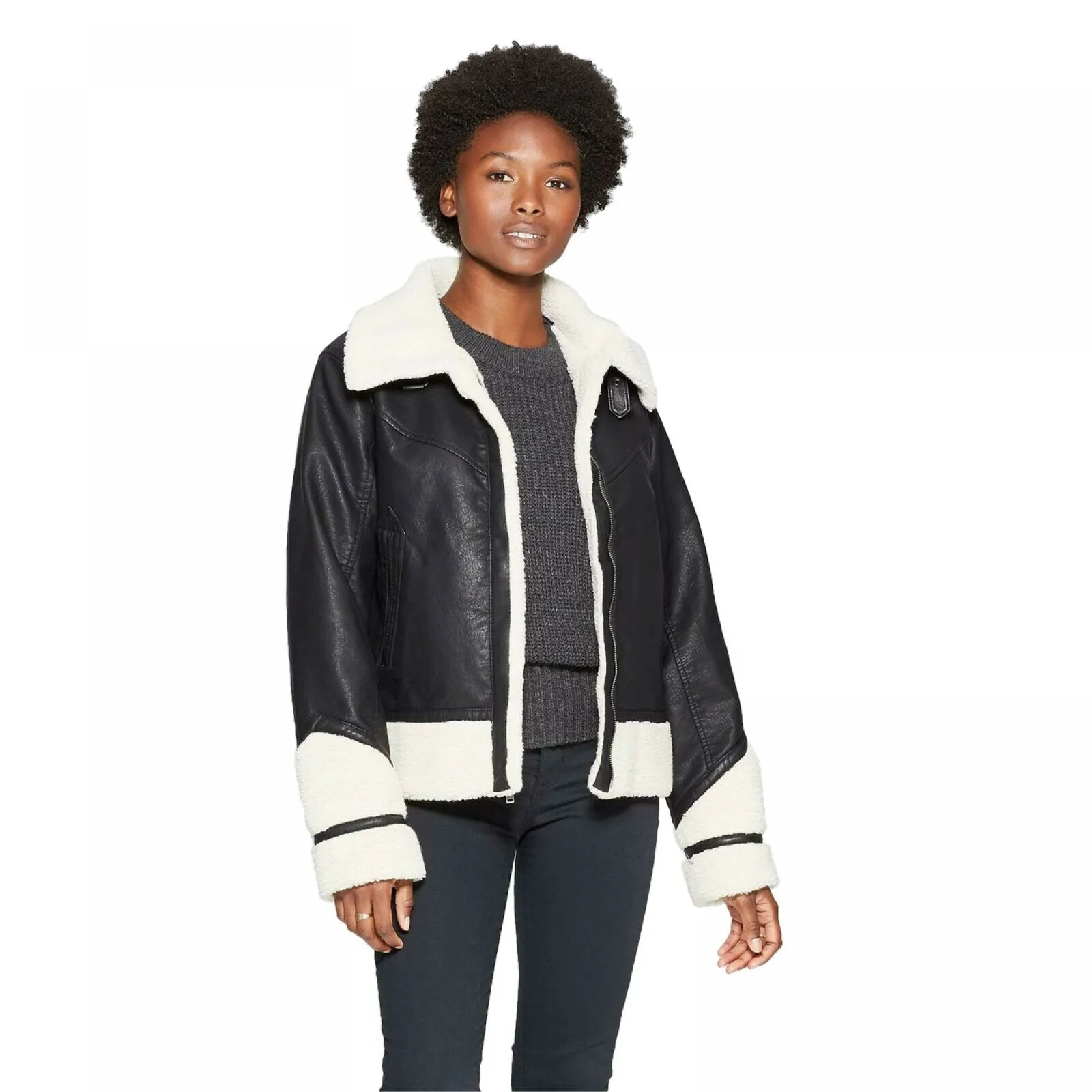 Universal Thread Women's Sherpa Moto Jacket