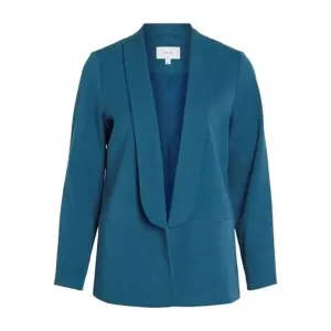 Vila Clothes Women Blue Blazer with Lapel Collar