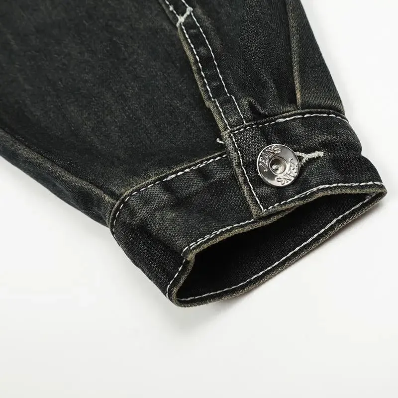 Vintage Washed Y2K Denim Jacket for a Nostalgic Streetwear Look