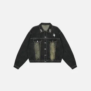 Vintage Washed Y2K Denim Jacket for a Nostalgic Streetwear Look
