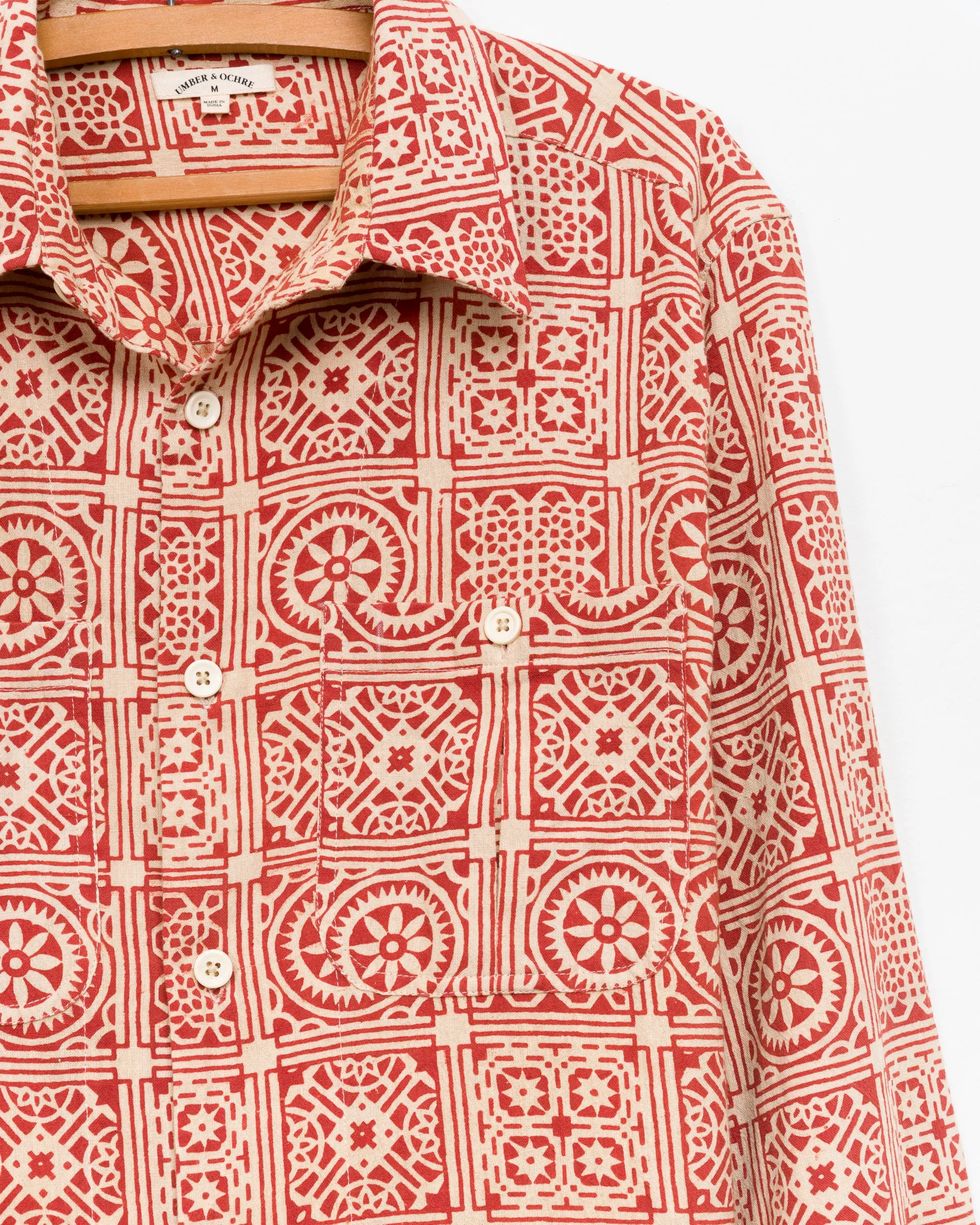 Vivek Overshirt in Red Tiles