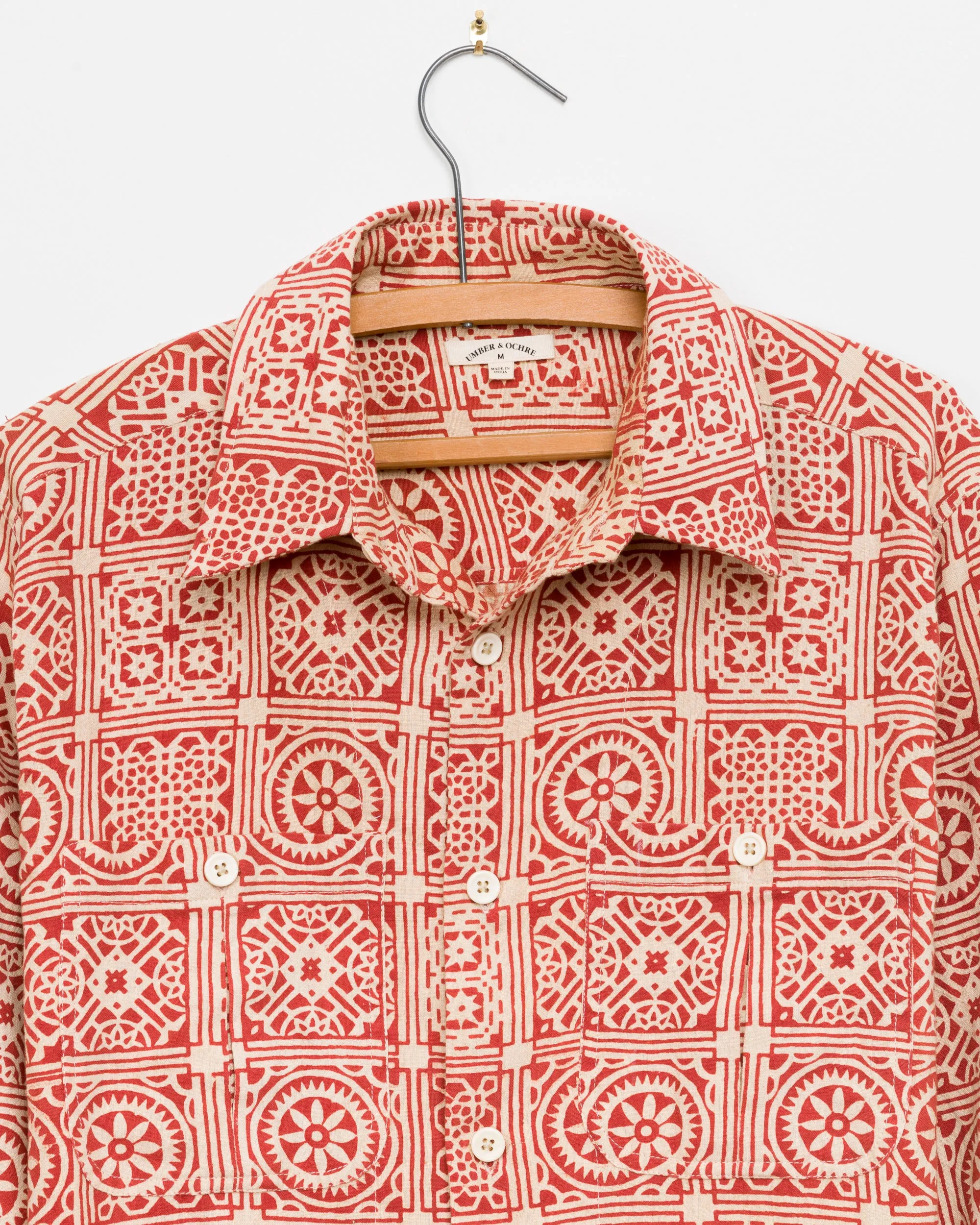 Vivek Overshirt in Red Tiles