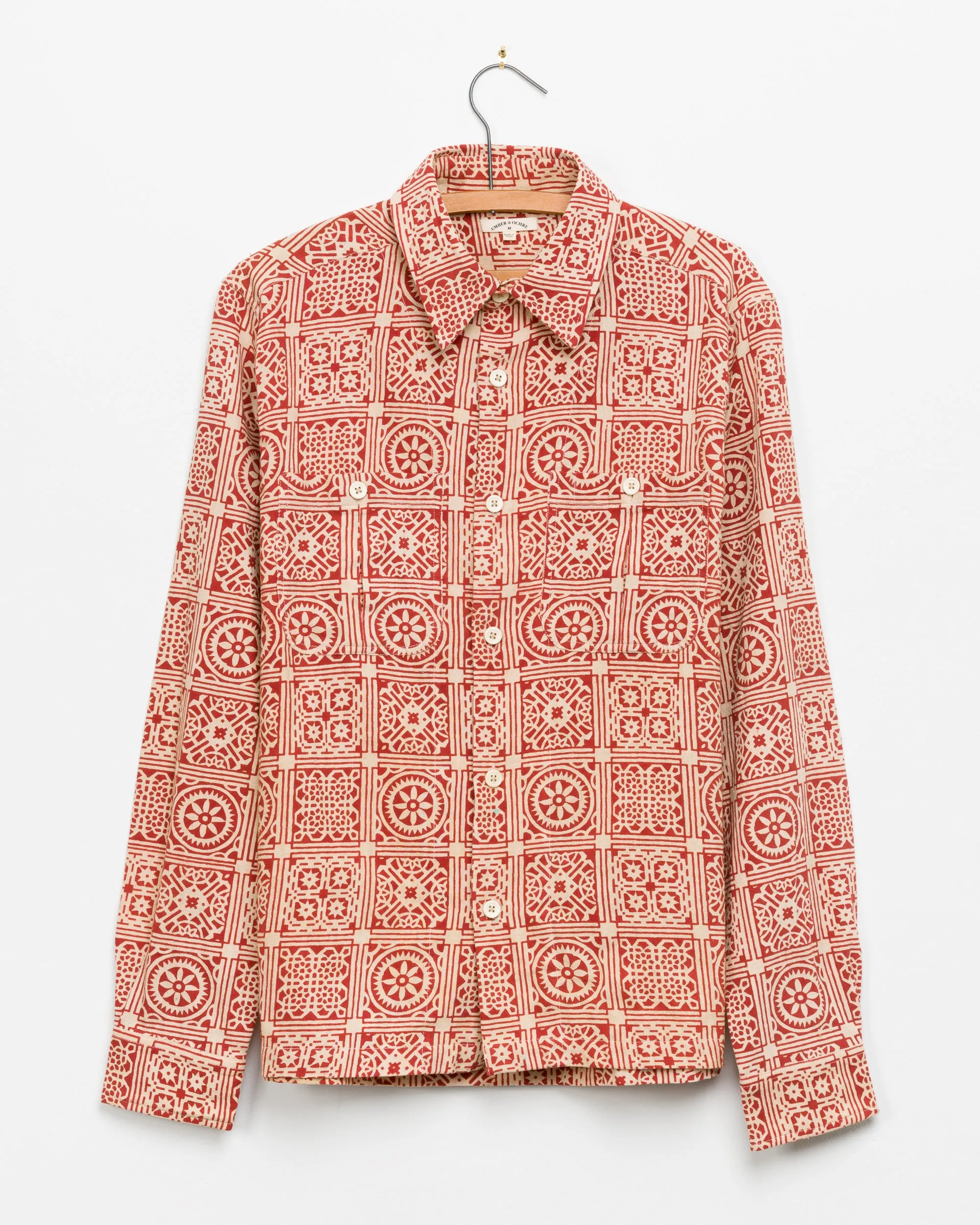 Vivek Overshirt in Red Tiles