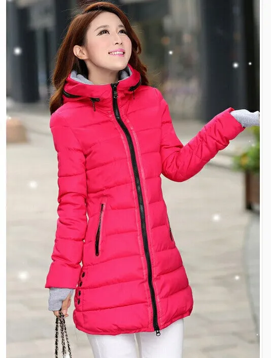 Wadded Clothing Female Women's Winter Jacket Down Cotton Jacket Slim Parkas Ladies Coats Plus Size XS-XXL