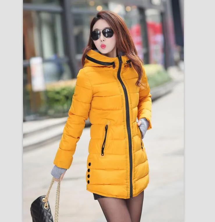 Wadded Clothing Female Women's Winter Jacket Down Cotton Jacket Slim Parkas Ladies Coats Plus Size XS-XXL