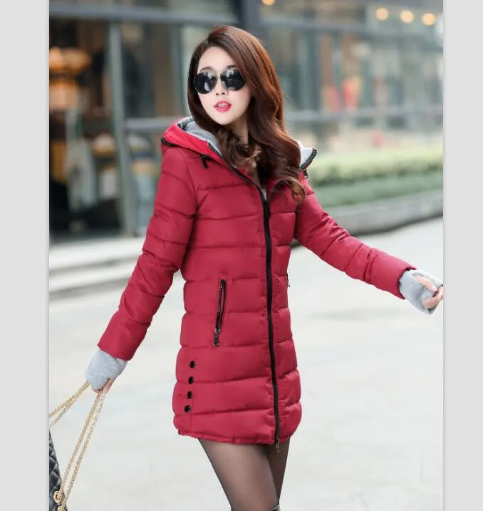 Wadded Clothing Female Women's Winter Jacket Down Cotton Jacket Slim Parkas Ladies Coats Plus Size XS-XXL