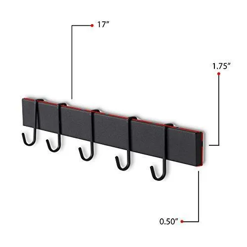 WALLNITURE Hanging Utensil Organizer Pot Pan Lid Rack Iron Frosty Black Finish 17 Inch
