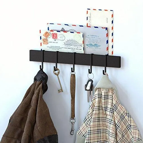 WALLNITURE Hanging Utensil Organizer Pot Pan Lid Rack Iron Frosty Black Finish 17 Inch