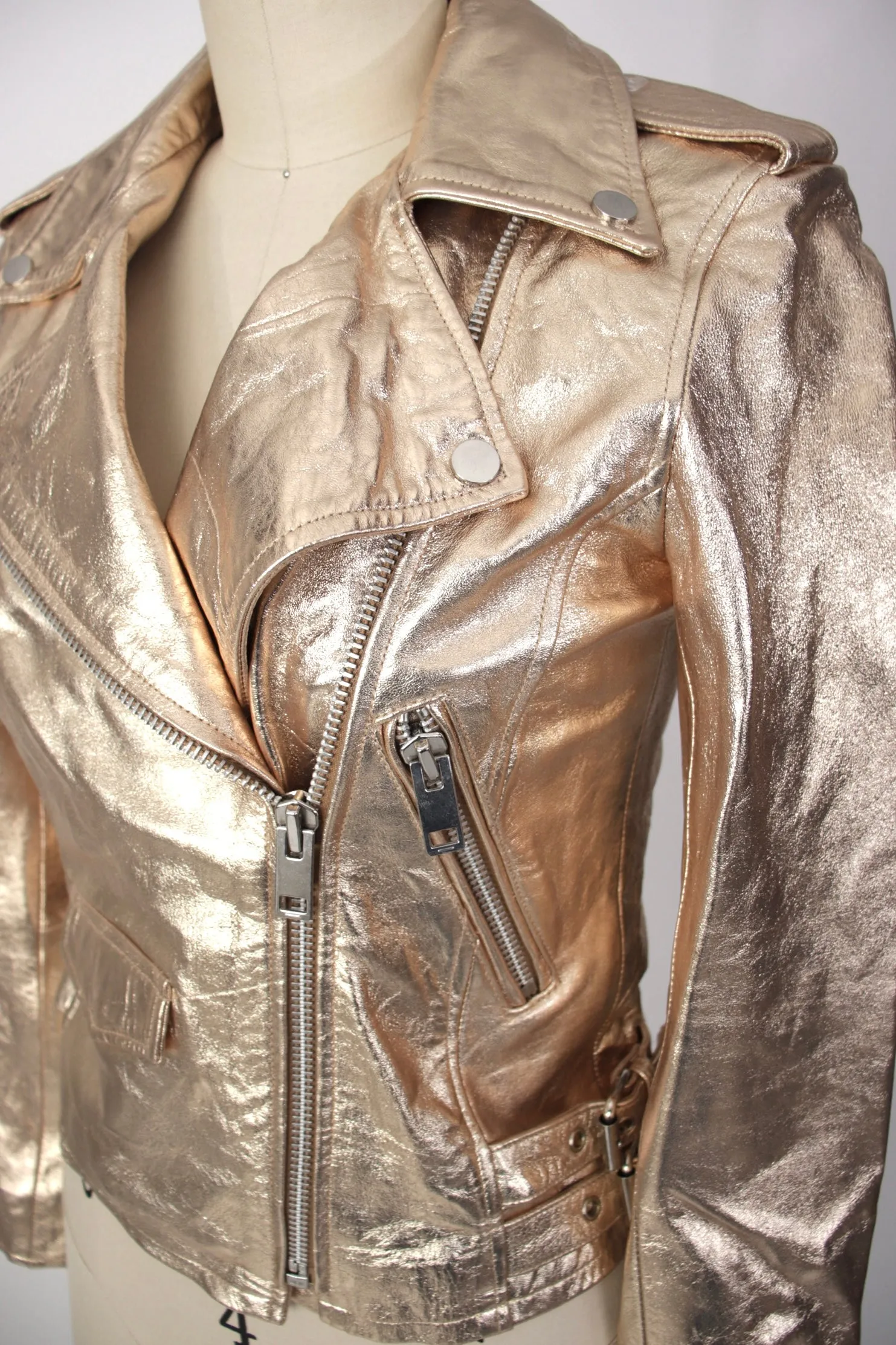 Walter Baker Gold Biker Jacket