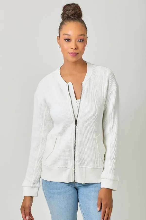 WASHED THERMAL BOMBER JACKET