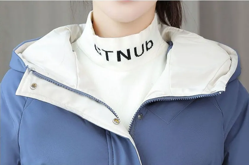 Water-resistant and Windproof Women's Cropped Zip-up Puffer Jacket