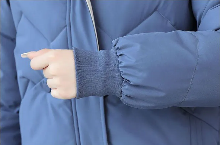 Water-resistant and Windproof Women's Cropped Zip-up Puffer Jacket