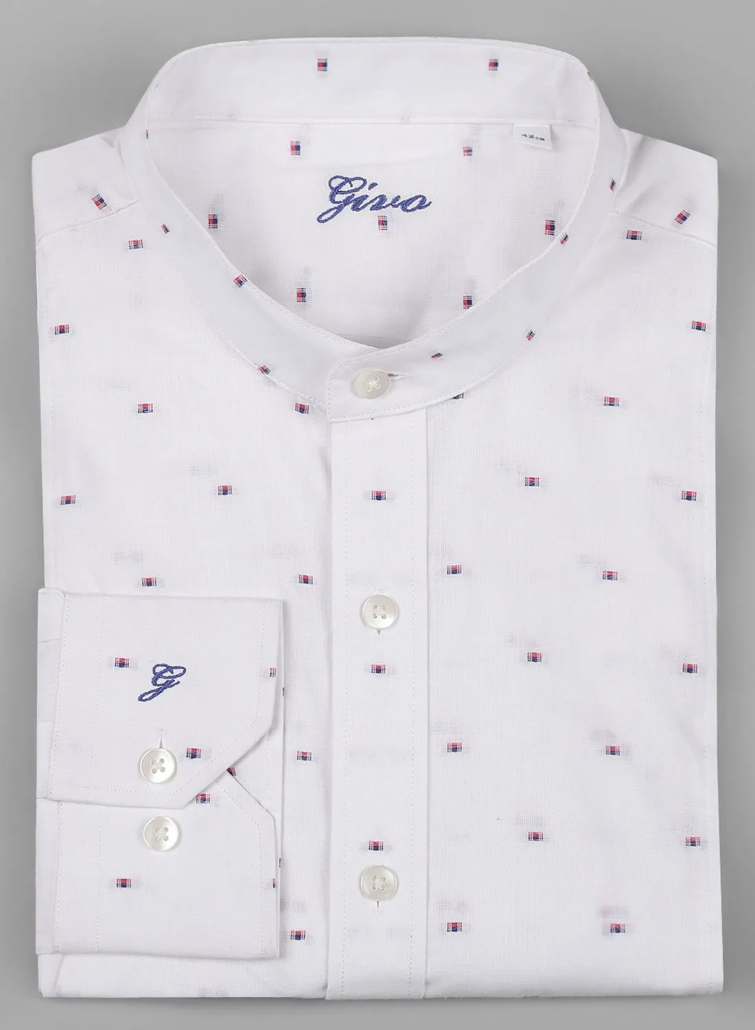 White Cotton Linen Structured Formal Shirt