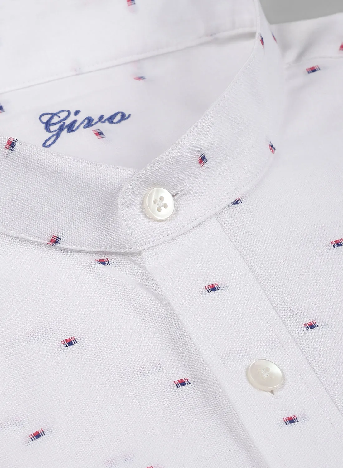 White Cotton Linen Structured Formal Shirt