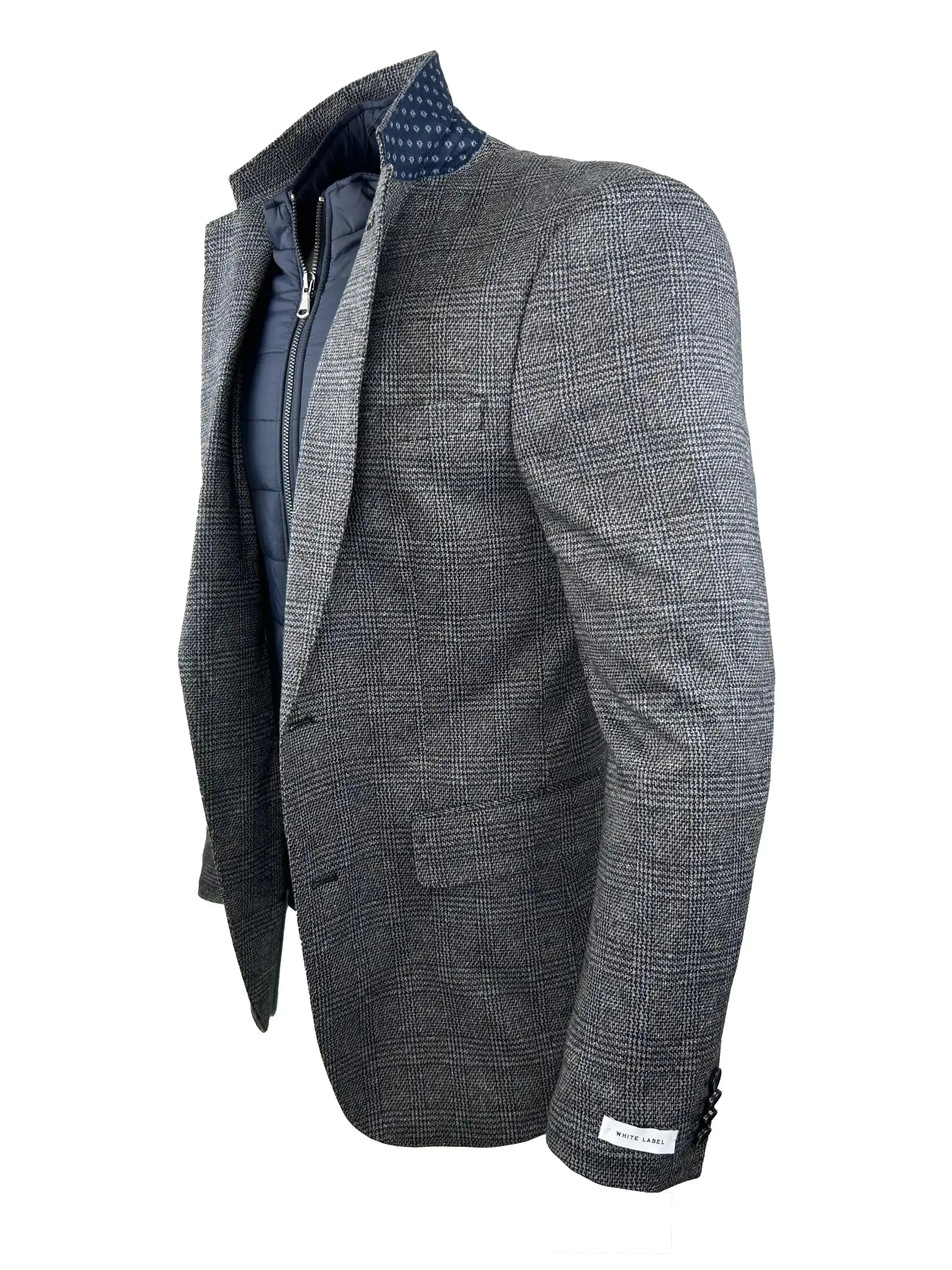 White Label Tapered Fit Sports Jacket Jackson Taupe Check