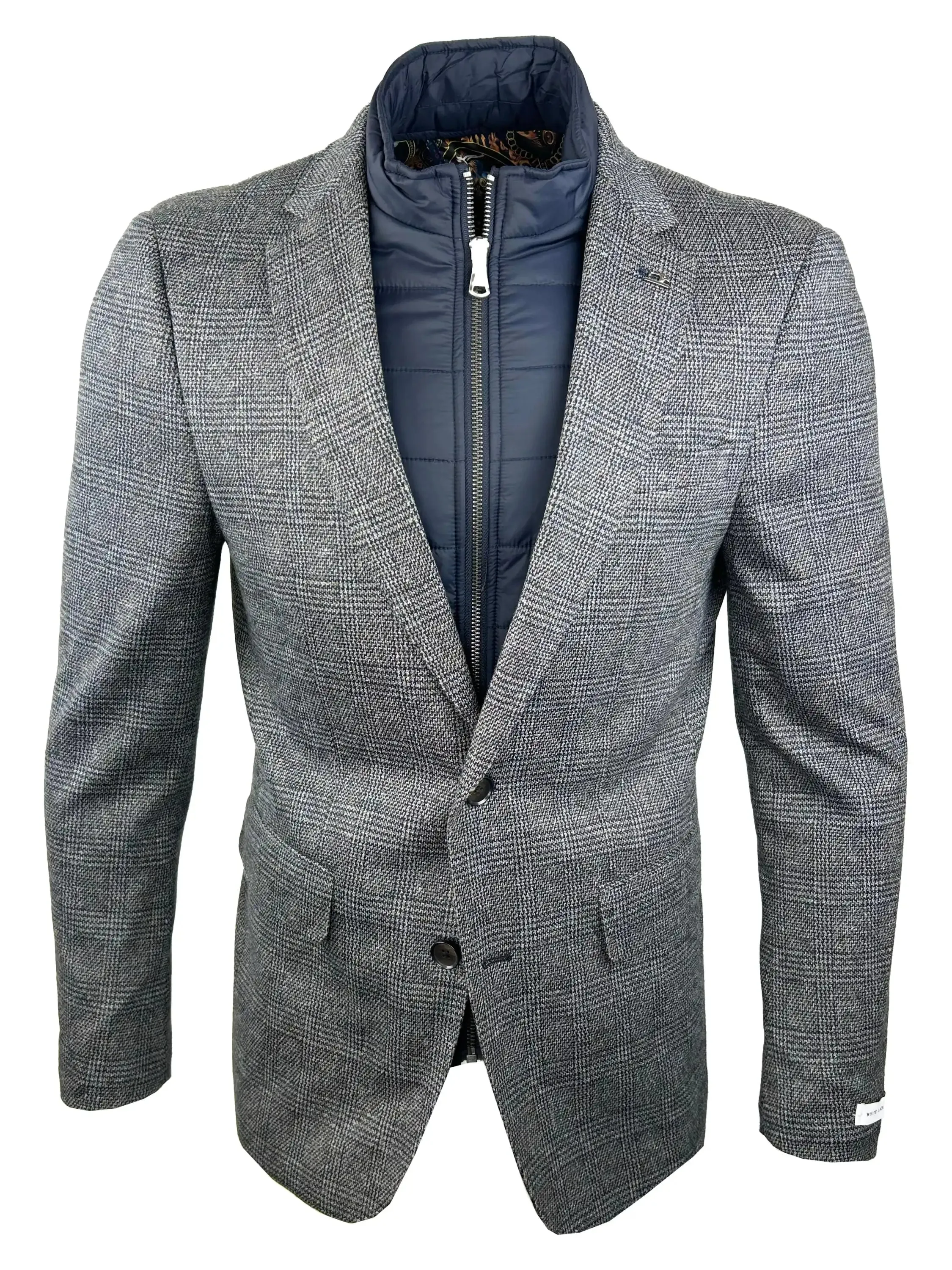 White Label Tapered Fit Sports Jacket Jackson Taupe Check