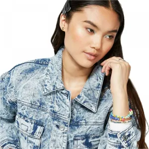 Wild Fable Women's Long Sleeve Button-Down Cargo Denim Jacket