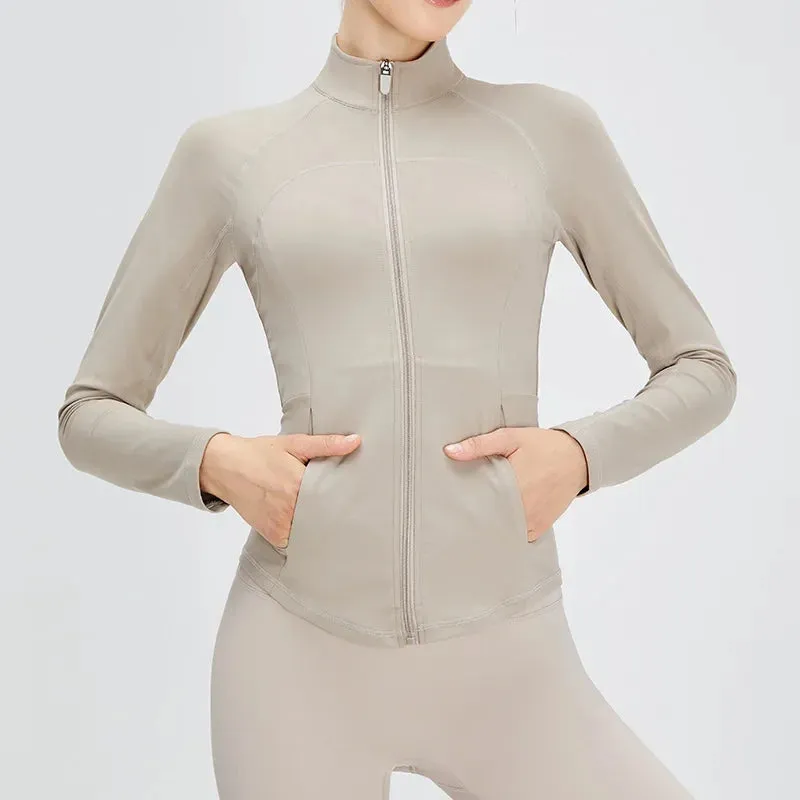 Windproof Running Jacket with Pockets