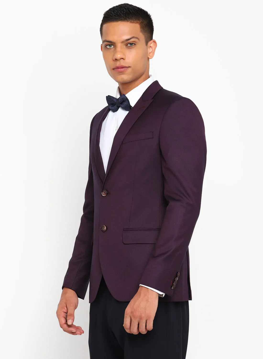 Wine Birds Eye Peak Color Formal Jacket
