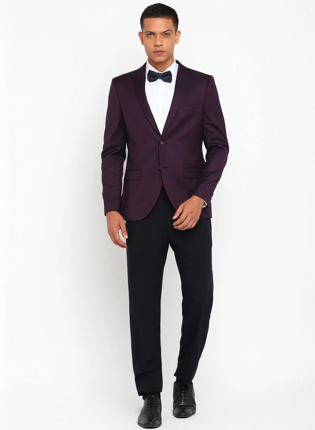 Wine Birds Eye Peak Color Formal Jacket