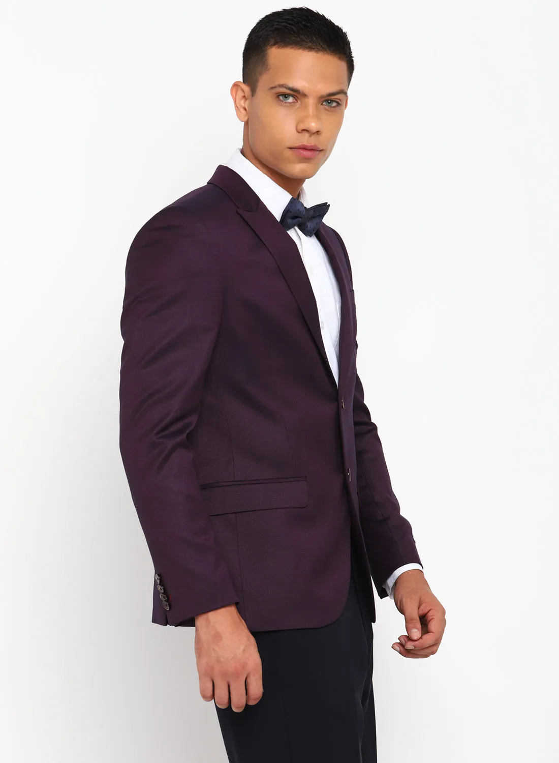 Wine Birds Eye Peak Color Formal Jacket