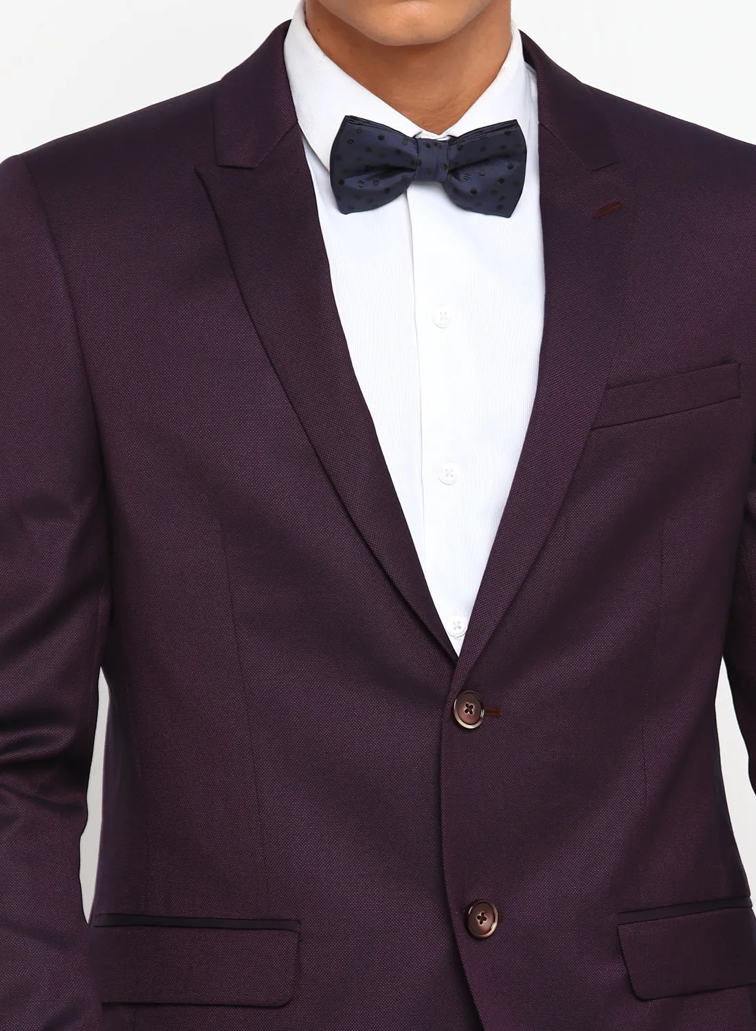 Wine Birds Eye Peak Color Formal Jacket