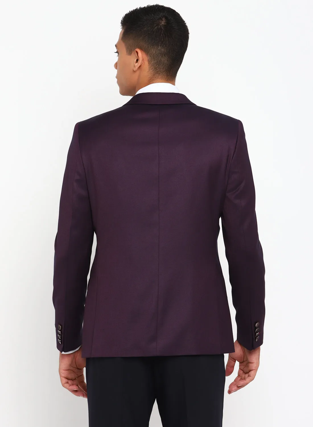 Wine Birds Eye Peak Color Formal Jacket