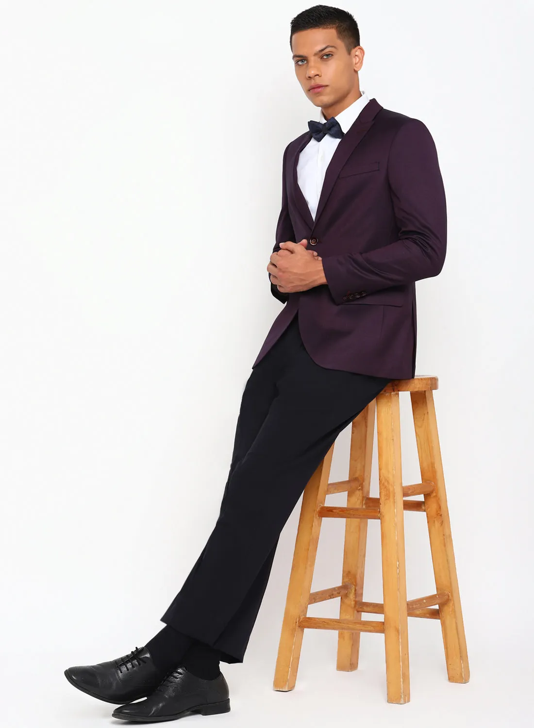 Wine Birds Eye Peak Color Formal Jacket