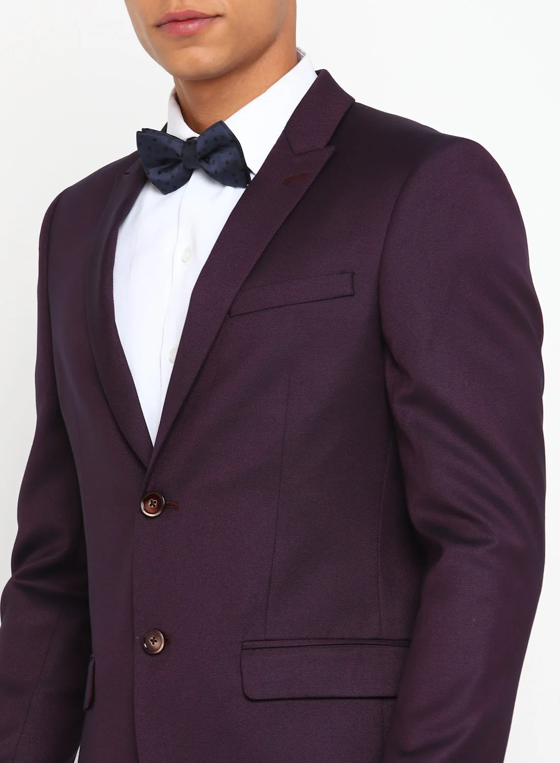 Wine Birds Eye Peak Color Formal Jacket
