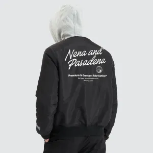 Wingsuit Hooded Bomber Jacket Jet Black